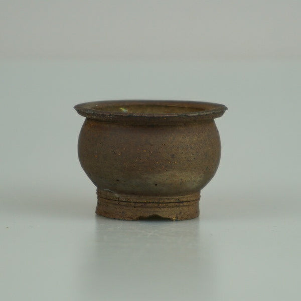 中古 盆栽鉢 夢 豆鉢 長辺 約 4.8cm 丸鉢 泥物 ミニ鉢 観賞用  中古鉢 x1198407996