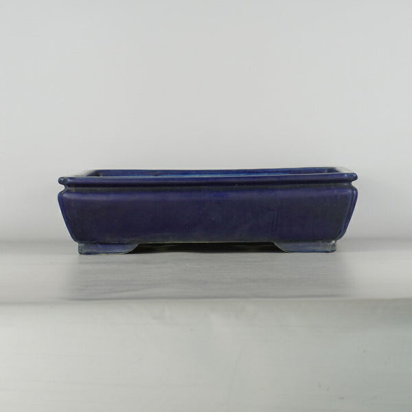 中古盆栽鉢 秀峰 義村陶園 大型 長辺 約 40.5cm 長方鉢 隅入 袋式 釉薬  中古鉢 p1198411549