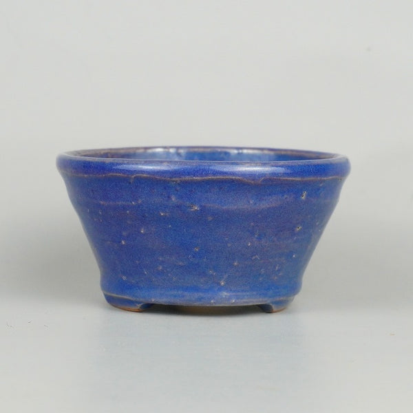 盆栽鉢 秀峰 小鉢 長辺 約9.5cm 丸鉢 釉薬  中古鉢 o1198422693