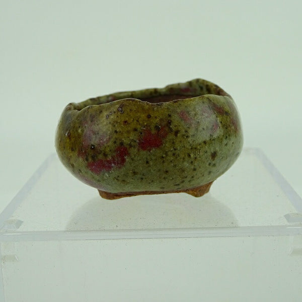 中古 盆栽鉢 落款なし 豆鉢 長辺 約 4cm 丸鉢 釉薬 ミニ鉢 観賞用  中古鉢 q1198410443