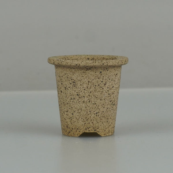 中古 盆栽鉢 青風 豆鉢 長辺 約 4cm 丸鉢 外縁 泥物 ミニ鉢 観賞用  中古鉢 n1198412015