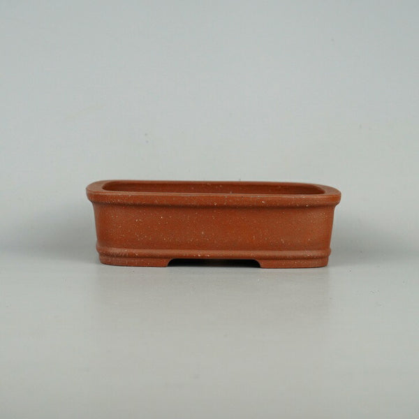 中古盆栽鉢 常滑 銭号 小型 長辺 約15.3cm 長方鉢 外縁 撫角 下帯 泥物  中古鉢 t1198406929