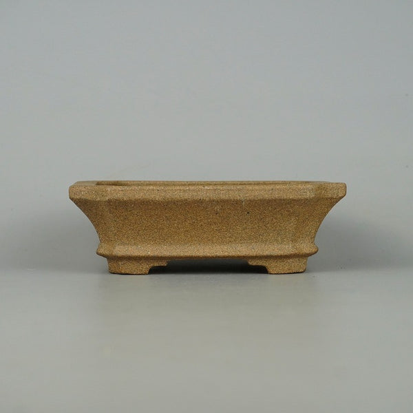 中古盆栽鉢 常滑 服部 小型 長辺 約 13.8cm 長方鉢 隅切 下帯 泥物  中古鉢 j1198416365