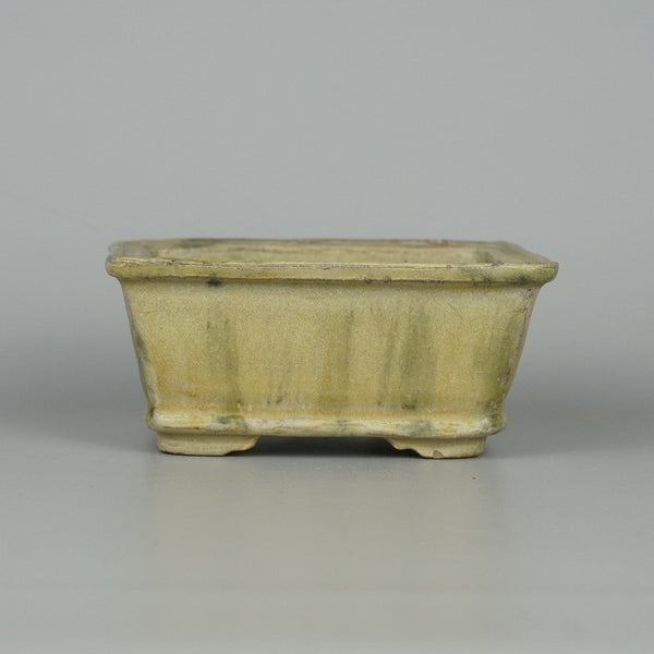 中古 盆栽鉢 常滑 秀峰 小型 長辺 約12cm 長方鉢 釉薬  中古鉢 e1198407949