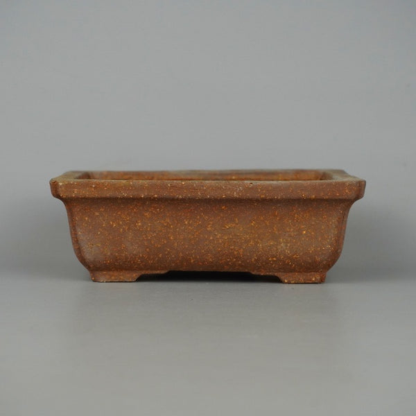 中古盆栽鉢 常滑 服部 小型 長辺 約 14.5cm 長方鉢 隅入 泥物  中古鉢 1198407761