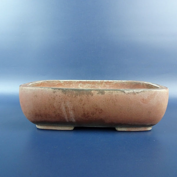 中古盆栽鉢 落款なし 小型 長辺 約18cm 長方鉢 泥鉢  中古鉢 g1198422553