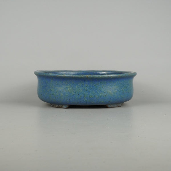 中古盆栽鉢 常滑 秀峰 義村陶園 中型 長辺 約21.5cm 楕円鉢 外縁 釉薬  中古鉢 s1198413424