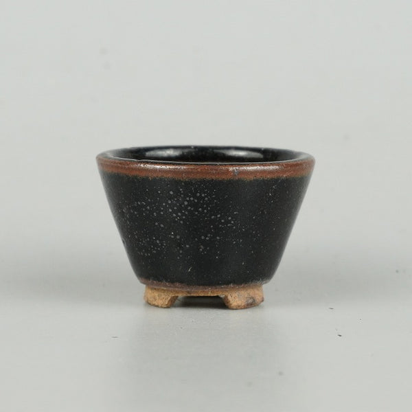 中古盆栽鉢 光峰 豆鉢 長辺 約4.7cm 丸鉢 釉薬 ミニ鉢 観賞用  中古鉢 c1198404294