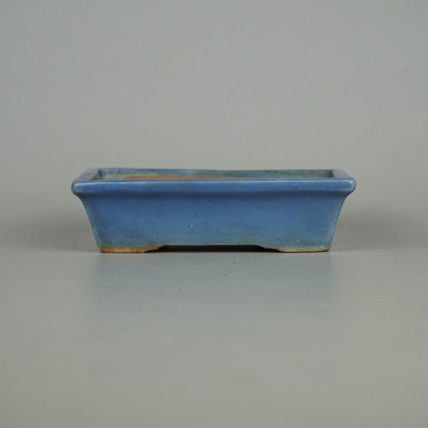 中古盆栽鉢 落款なし 小型 長辺 約12.5cm 長方鉢 外縁 釉薬  中古鉢 1198410453