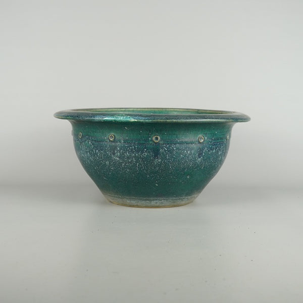 中古 盆栽鉢 常滑 秀峰 義村秀峰 中型 長辺 約 31cm 丸鉢 外縁 釉薬  中古鉢 o1198424867