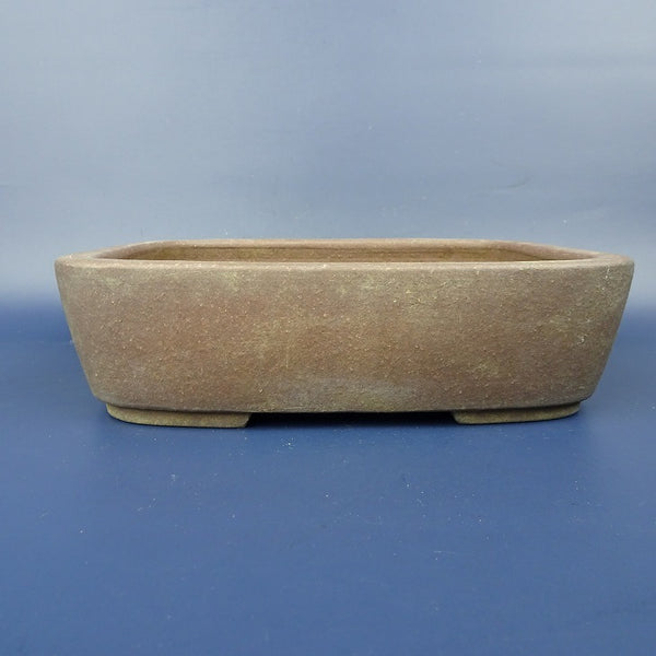 中古盆栽鉢 正山 小型 長辺 約18.5cm 長方鉢 撫角 泥鉢  中古鉢 p1198421856