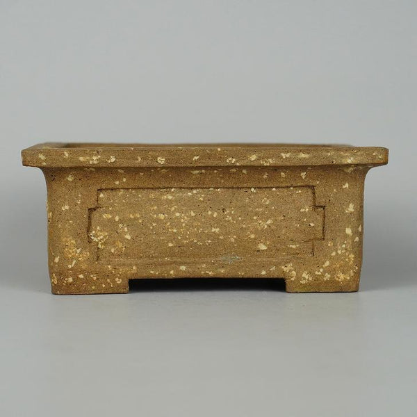 盆栽鉢 二代 平安 東福寺 小型 長辺 約12.5cm 長方鉢 外縁 梨皮  中古鉢 m1198409019