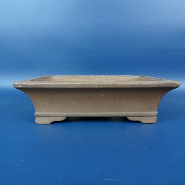 中古盆栽鉢 常滑 銭号 小型 長辺 約18.7cm 長方鉢 外縁 下帯 泥物  中古鉢 m1198410121