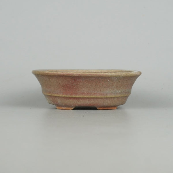 中古盆栽鉢 常滑 服部 小型 長辺 約12.3cm 楕円鉢 中帯 釉薬  中古鉢 q1198409238