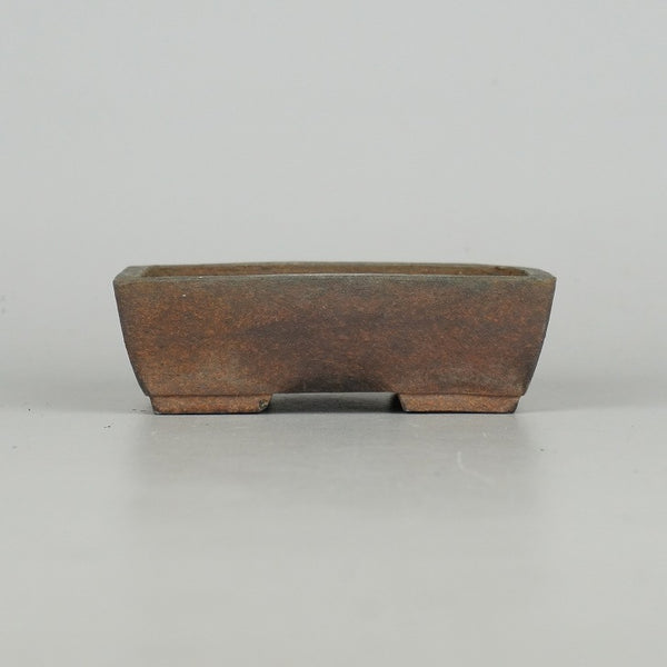 中古盆栽鉢 光峰 小鉢 長辺 約9.8cm 長方鉢 泥物  中古鉢 x1198417502