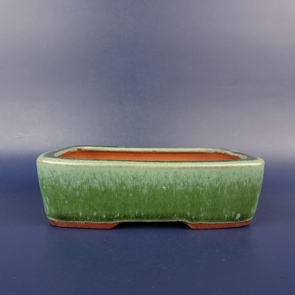 中古盆栽鉢 燿山窯 英明 小型 長辺 約 12.3cm 長方鉢 釉薬  中古鉢 e1198416410