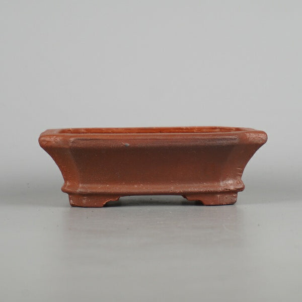 盆栽鉢 常滑 服部 小型 長辺 約 14.2cm 長方鉢 隅切 下帯  新品 c1198411463