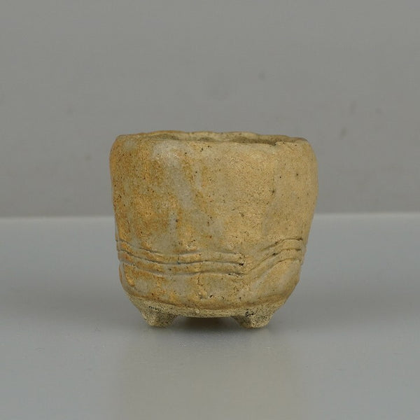 中古 盆栽鉢 落款あり 豆鉢 長辺 約 4.2cm 丸鉢 模様 釉薬 ミニ鉢 観賞用  中古鉢 q1198416213