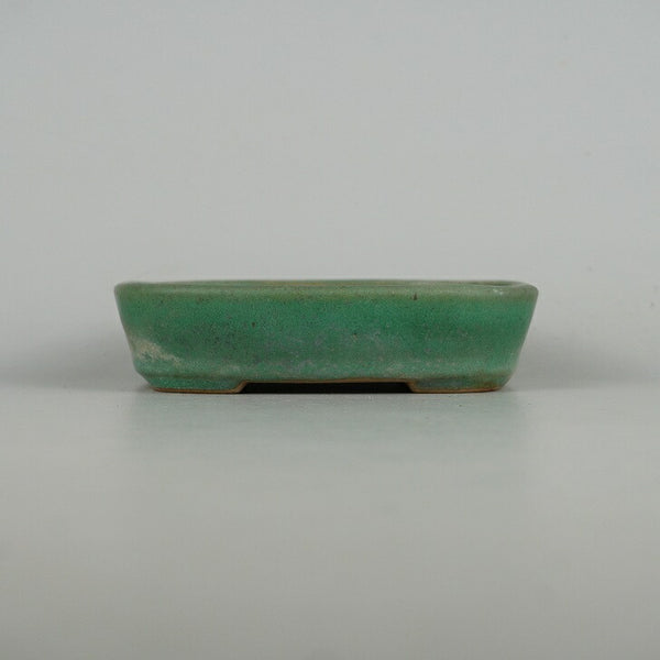 中古盆栽鉢 常滑 山房 小型 長辺 約13.8cm 長方鉢 撫角 釉薬  中古鉢 j1198418859