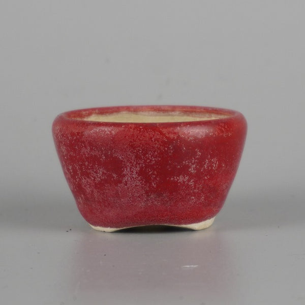 中古 盆栽鉢 美功 小鉢 長辺 約 6.2cm 丸鉢 釉薬  中古鉢 m1198406439