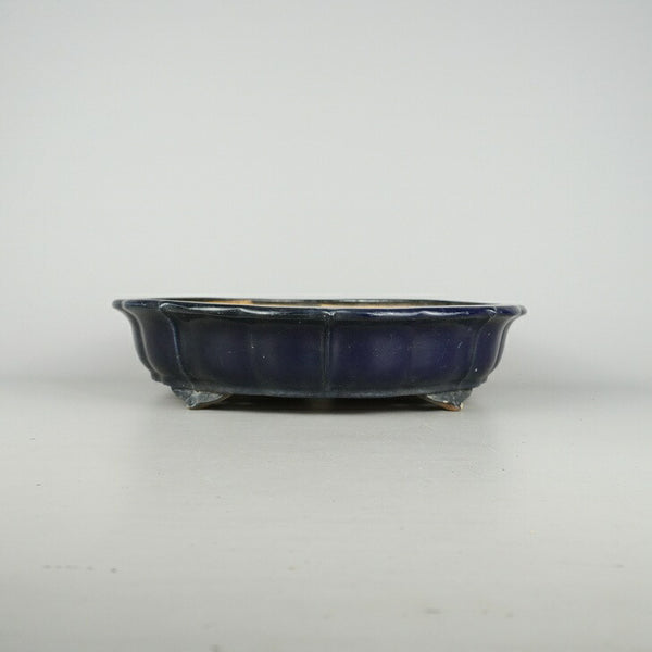 中古盆栽鉢 常滑 服部造 中型 長辺 約31.5cm 輪花鉢 釉薬  中古鉢 e1198416656