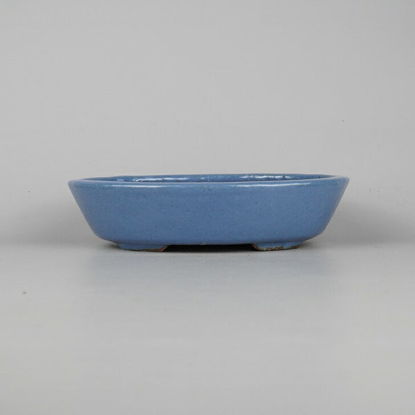 中古盆栽鉢 常滑 服部造 小型 長辺 約 19.8cm 楕円鉢 均窯 釉薬  中古鉢 1198402282