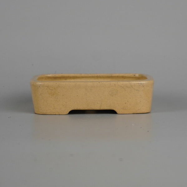 中古盆栽鉢 常滑 一弘造 渡辺 一弘 小型 長辺 約 11cm 長方鉢 撫角 釉薬  中古鉢 g1198421112