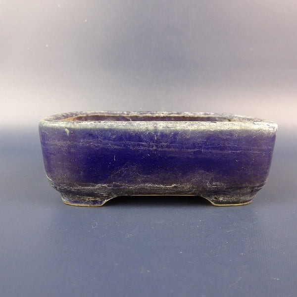 中古盆栽鉢 常滑 一弘造 小鉢 長辺 約9.8cm 長方鉢 釉薬  中古鉢 g1198417294