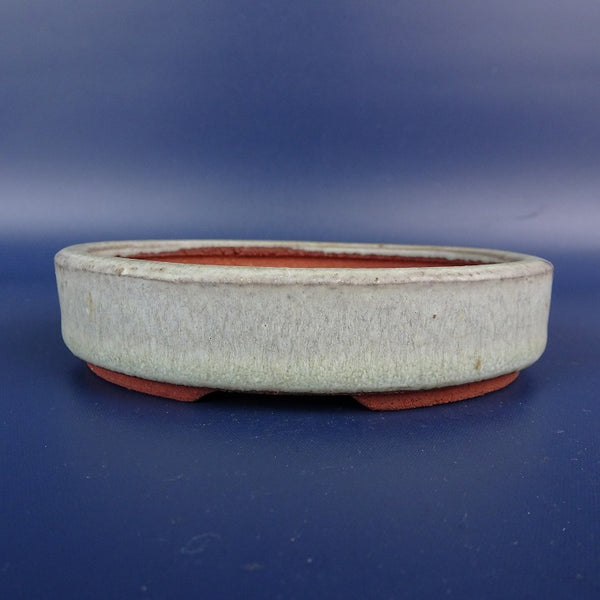中古 盆栽鉢 燿山 小型 長辺 約10.7cm 楕円鉢 釉薬  中古鉢 o1198425980