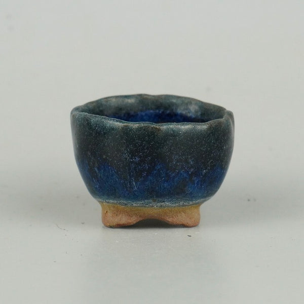 中古 盆栽鉢 落款なし 豆鉢 長辺 約 4cm 丸鉢 釉薬 ミニ鉢 観賞用  中古鉢 x1198415016