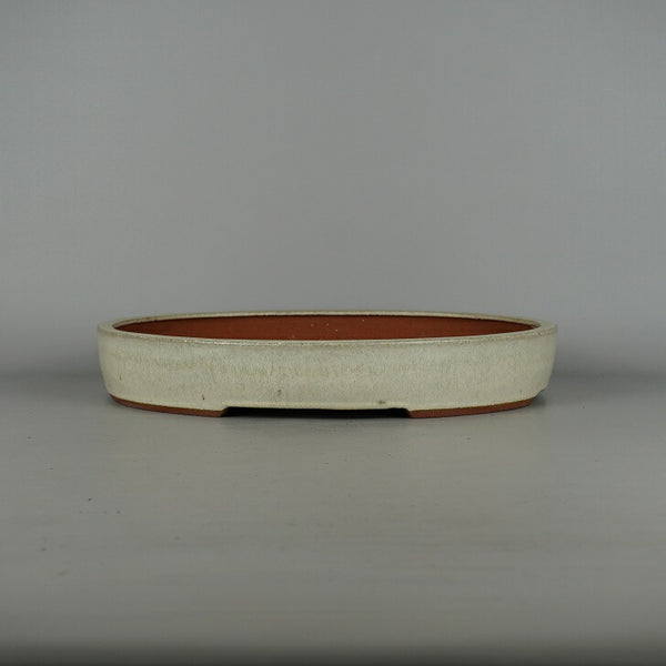 中古盆栽鉢 燿山造 中型 長辺 約 37.5cm 楕円鉢 釉薬  中古鉢 g1198423303