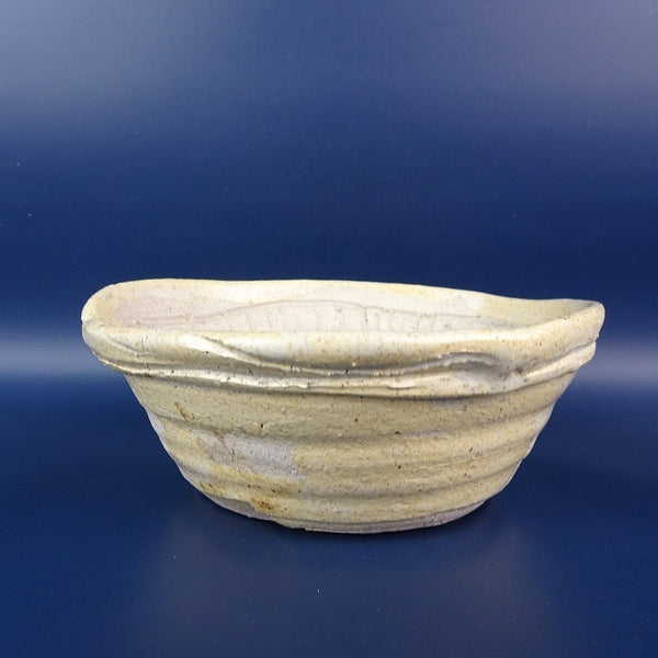 中古 盆栽鉢 品野 禎山 小型 長辺 約16.3cm 丸鉢 釉薬  中古鉢 l1198414008