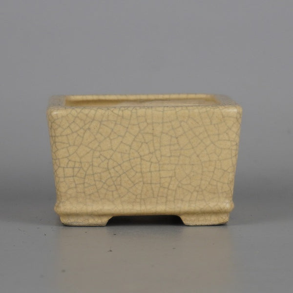 中古盆栽鉢 常滑 一弘造 小鉢 長辺 約 7cm 正方鉢 下帯 釉薬  中古鉢 1198408661