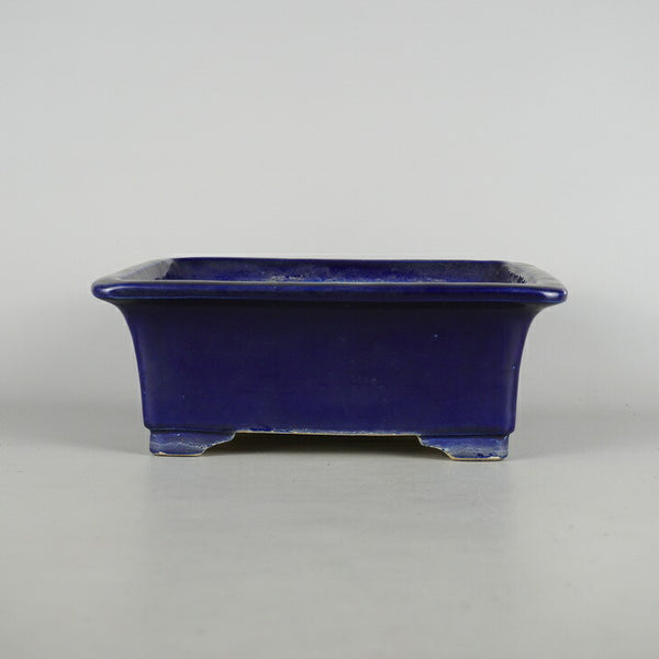 中古盆栽鉢 真山 寺畑陶園 中型 長辺 約 24.8cm 長方鉢 外縁 釉薬  中古鉢 m1198411260