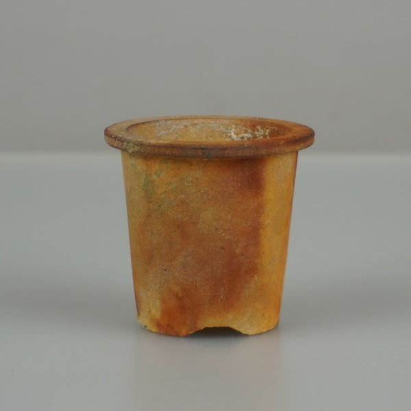 中古 盆栽鉢 青風 豆鉢 長辺 約 4.5cm 丸鉢 外縁 ミニ鉢  中古鉢 r1198404988