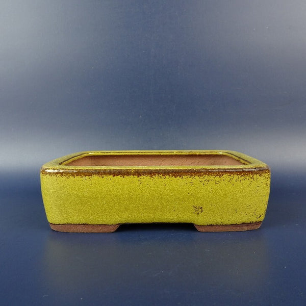 中古盆栽鉢 燿山 小型 長辺 約 13.2m 長方鉢 釉薬  中古鉢 v1198435793