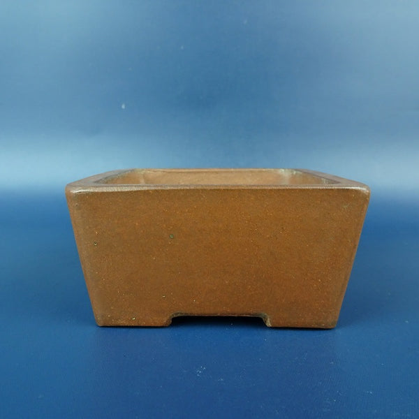 中古盆栽鉢 落款あり 小鉢 長辺 約 8cm 正方鉢 泥鉢  中古鉢 t1198410122