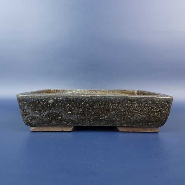 中古盆栽鉢 重石 小型 長辺 約17.5cm 長方鉢 釉薬  中古鉢 s1198417458