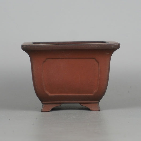 中古盆栽鉢 常滑 美芸 小鉢 長辺 約9.5cm 長方鉢 外縁 額入 下帯 泥物  中古鉢 k1198415200