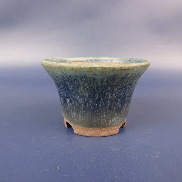 中古盆栽鉢 落款あり 小鉢 長辺 約5.8cm 丸鉢 釉薬  中古鉢 k1198415250