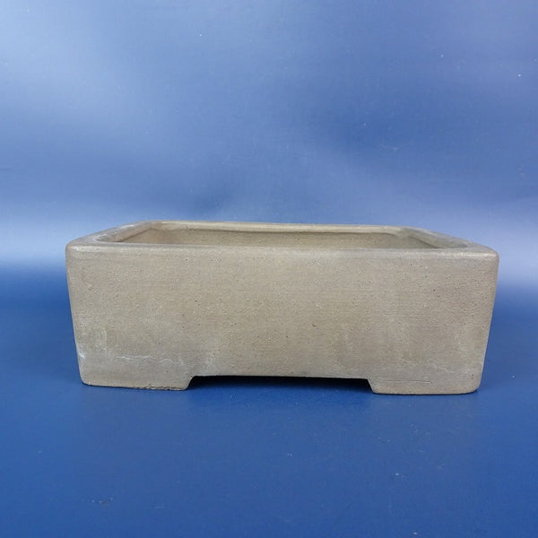中古盆栽鉢 落款あり 小型 長辺 約15.4cm 長方鉢 泥鉢  中古鉢 1198410201