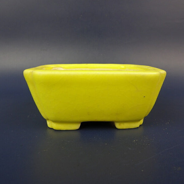 中古盆栽鉢 常滑 柴勝 小鉢 長辺 約7.2cm 長方鉢 隅入 釉薬  中古鉢 j1198411890