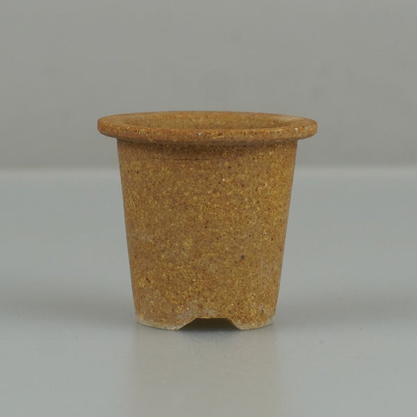 中古 盆栽鉢 青風 豆鉢 長辺 約 4cm 丸鉢 外縁 泥物 ミニ鉢 観賞用  中古鉢 j1198418804