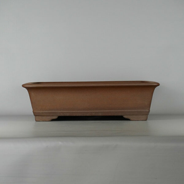 中古 盆栽鉢 常滑 中野 裕士 大型 長辺 約47.8cm 長方鉢 下帯 泥物  中古鉢 p1198414945