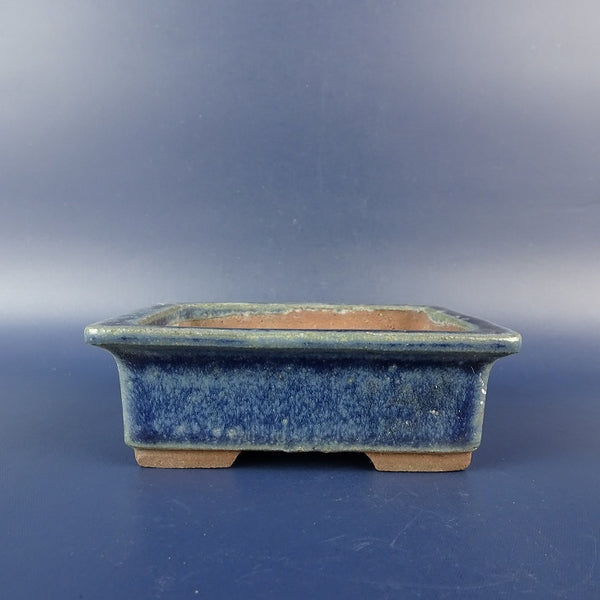 中古盆栽鉢 燿山 小鉢 長辺 約 9.6cm 長方鉢 外縁 釉薬  中古鉢 k1198414506