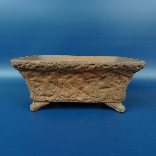 中古盆栽鉢 常滑 誠山 小型 長辺 約16cm 長方鉢 外縁 泥物  中古鉢 h1198422736