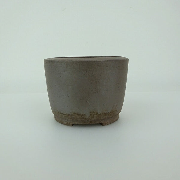 中古 盆栽鉢 常滑 英明 小鉢 長辺 約7.8cm 丸鉢 泥物  中古鉢 m1198404537