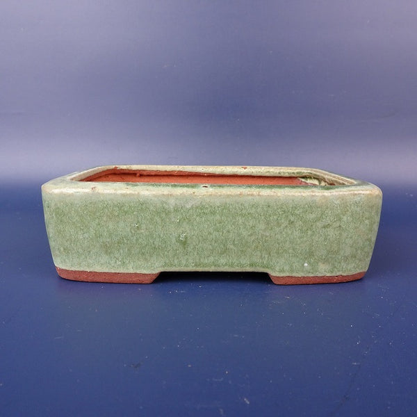 中古盆栽鉢 燿山 小型 長辺 約13.5cm 長方鉢 釉薬  中古鉢 n1198414157