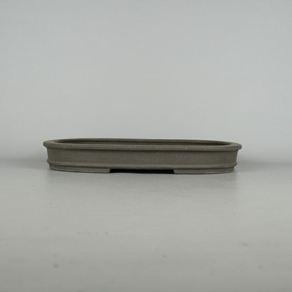 中古盆栽鉢 常滑 誠山造 中型 長辺 約31.5cm 長方鉢 撫角 下帯 泥物  中古鉢 p1198422600