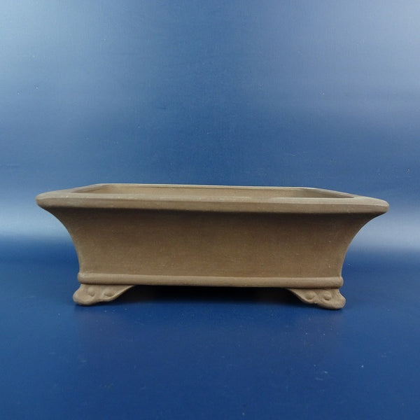 中古 盆栽鉢 常滑 銭号 小型 長辺 約18.7cm 長方鉢 外縁 雲足 下帯 泥物  中古鉢 e1198410794